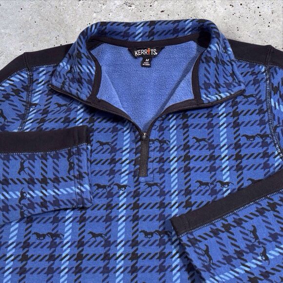 Kerrits Muzzle Nuzzle Pullover Kids Medium Blue Horse Pony Equestrian Riding - Picture 1 of 9